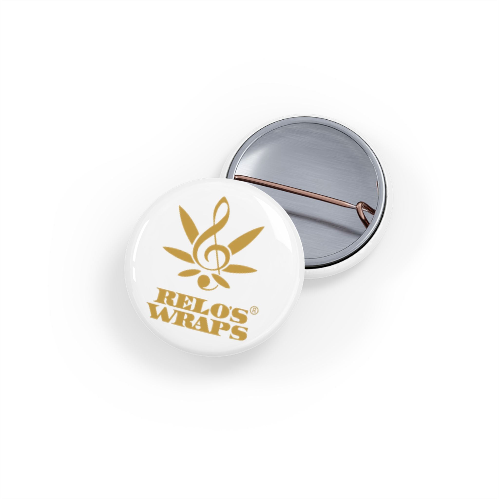 Relo's Gold Logo Round Pins, Creative Accessories for Musicians, Gifts for Music Lovers, Band Merchandise, Concert Decor