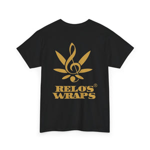 Relo's Wraps Gold Logo Tee - Unisex Heavy Cotton Tee, Casual Cotton T-Shirt, Music Lover Shirt, Gift for Him/Her, Everyday Wear, Relaxed Fit Tee