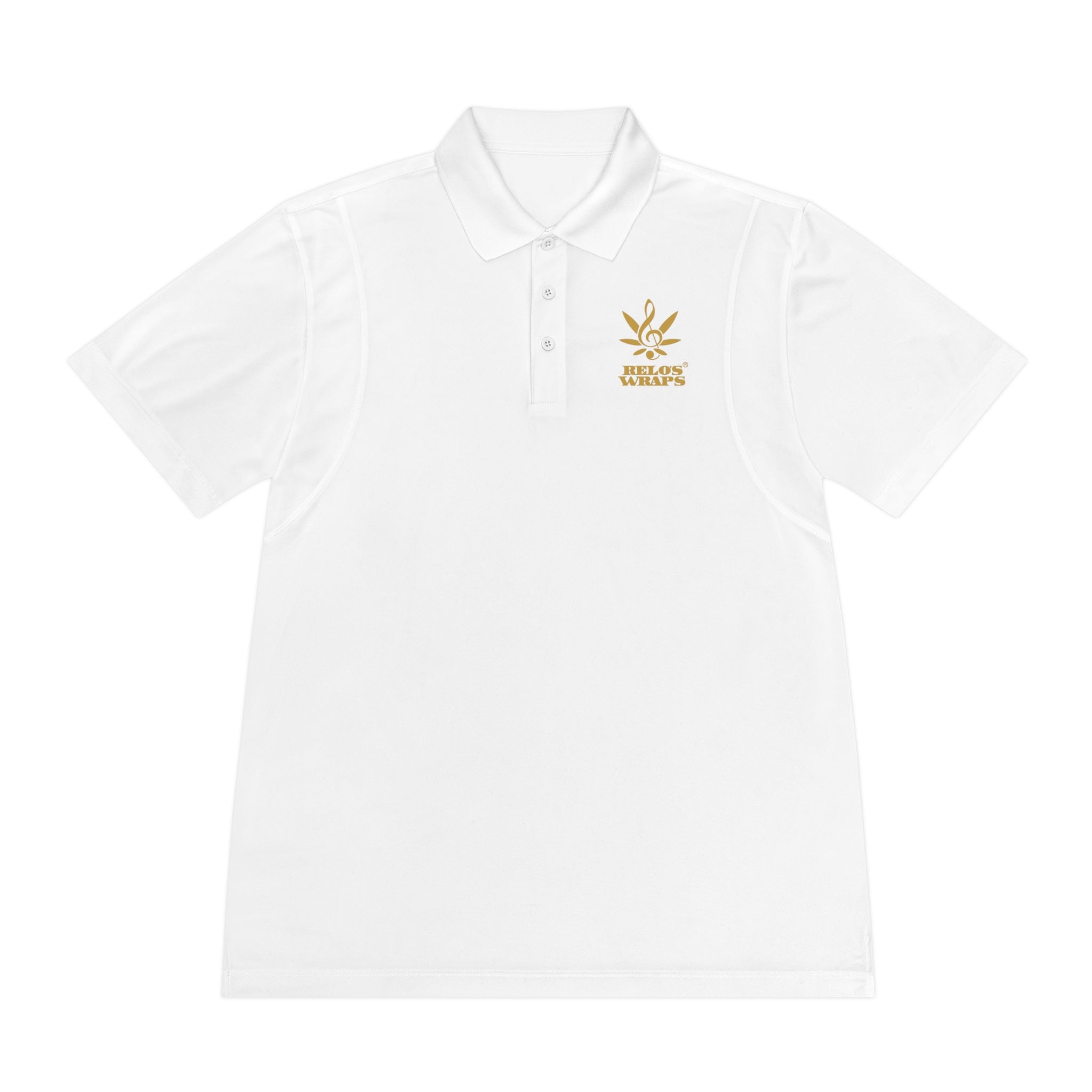 Relo's Wraps Gold Logo Men's Sport Polo Shirt - Casual, Stylish Athletic Wear for Men, Golf, Tennis, Summer Activities, Gift for Sports Lovers