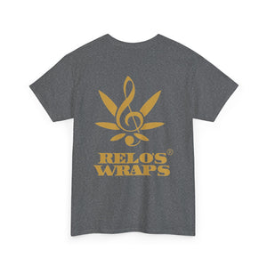 Relo's Wraps Gold Logo Tee - Unisex Heavy Cotton Tee, Casual Cotton T-Shirt, Music Lover Shirt, Gift for Him/Her, Everyday Wear, Relaxed Fit Tee
