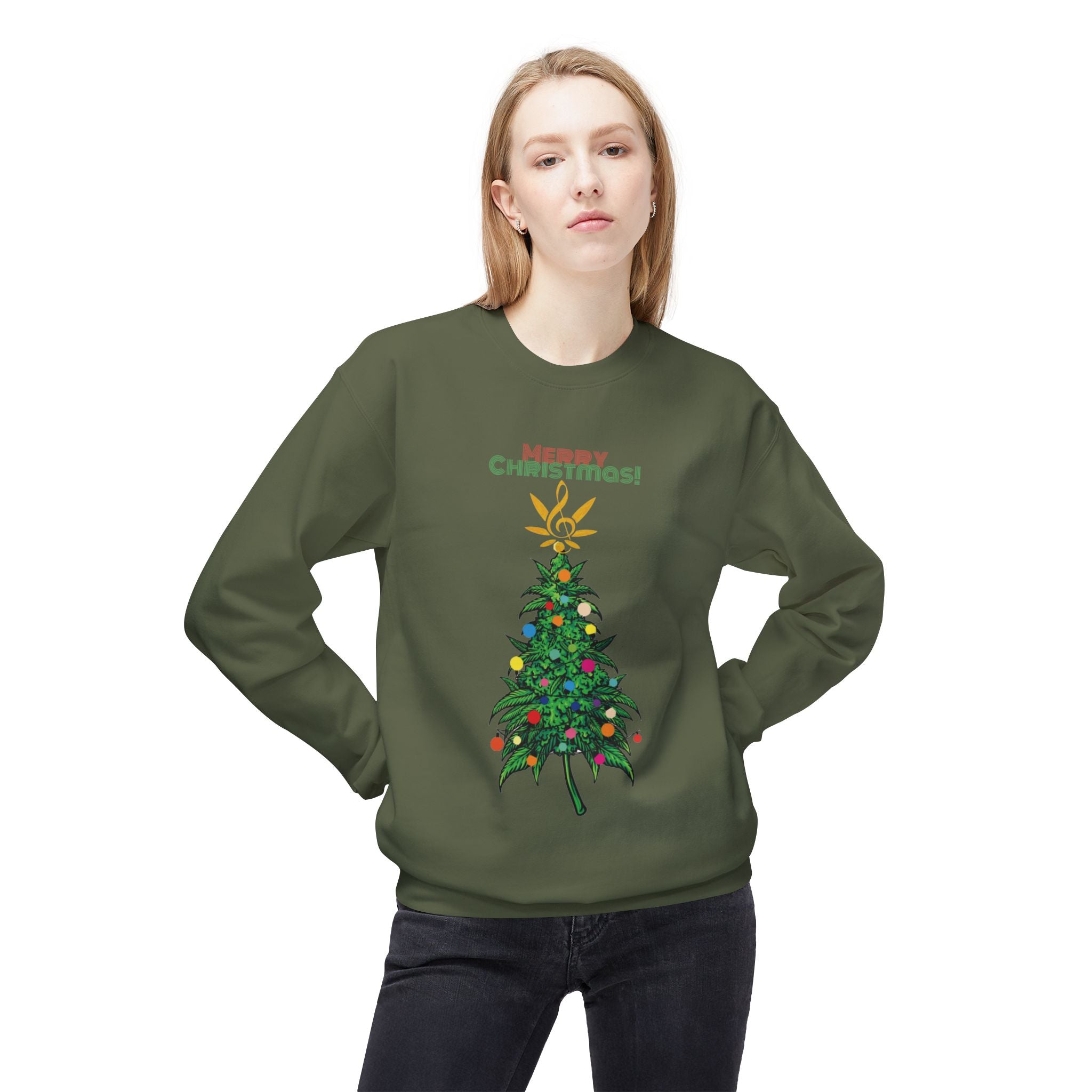 Relo's Wraps Christmas - Unisex Midweight Softstyle Fleece Crewneck Sweatshirt