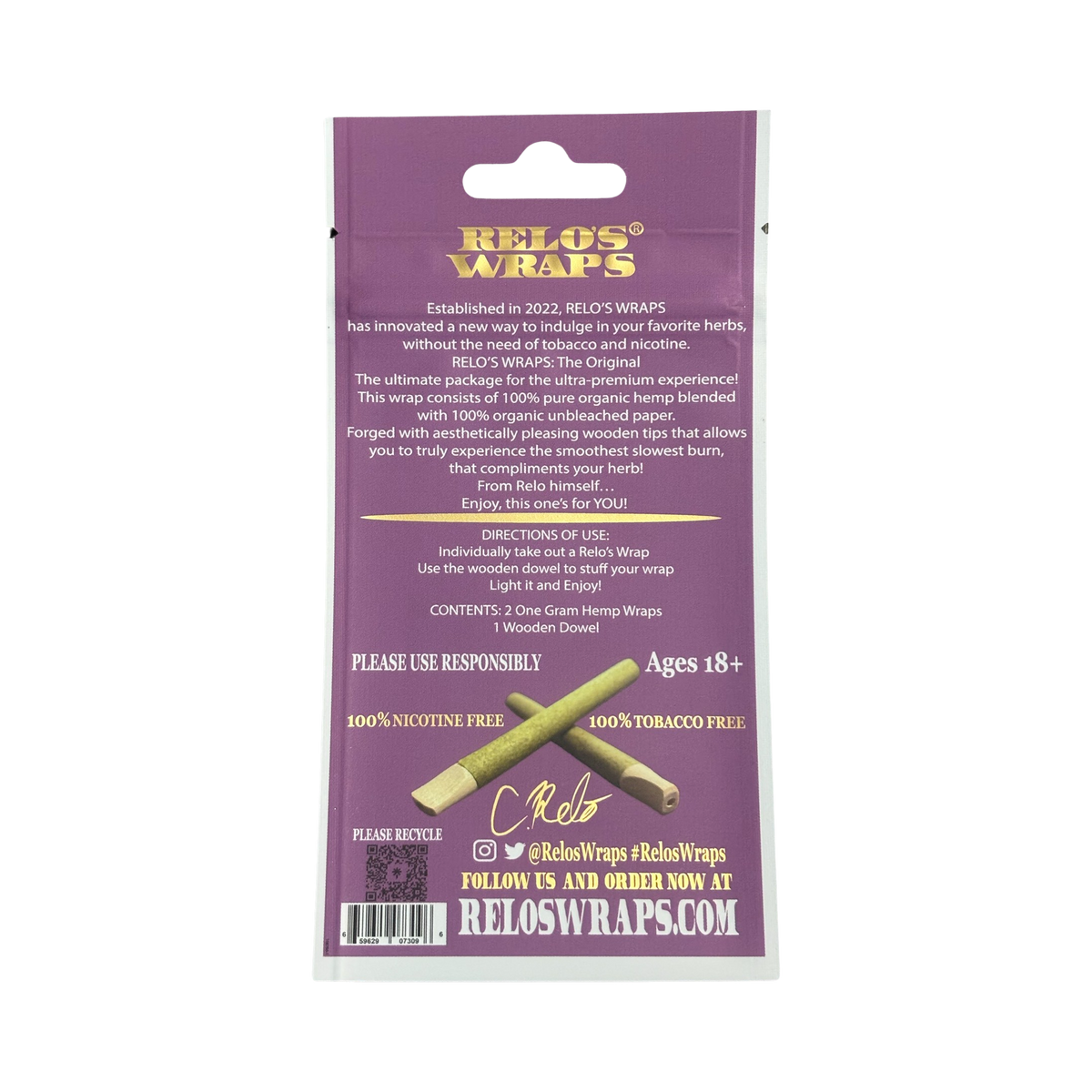 1. “The Original” 1g (2pk) – Relo’s Wraps