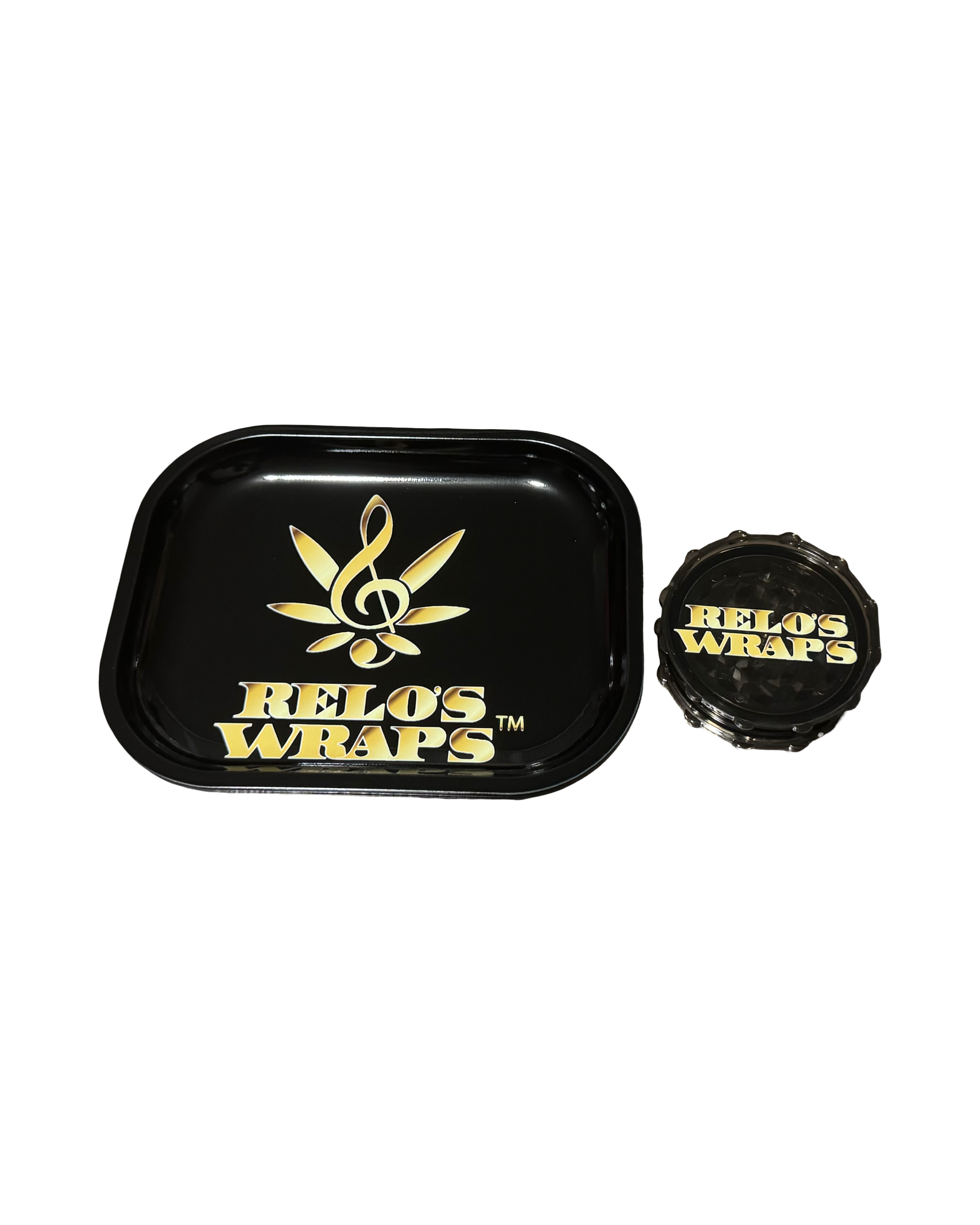 Black Rolling Tray & Grinder